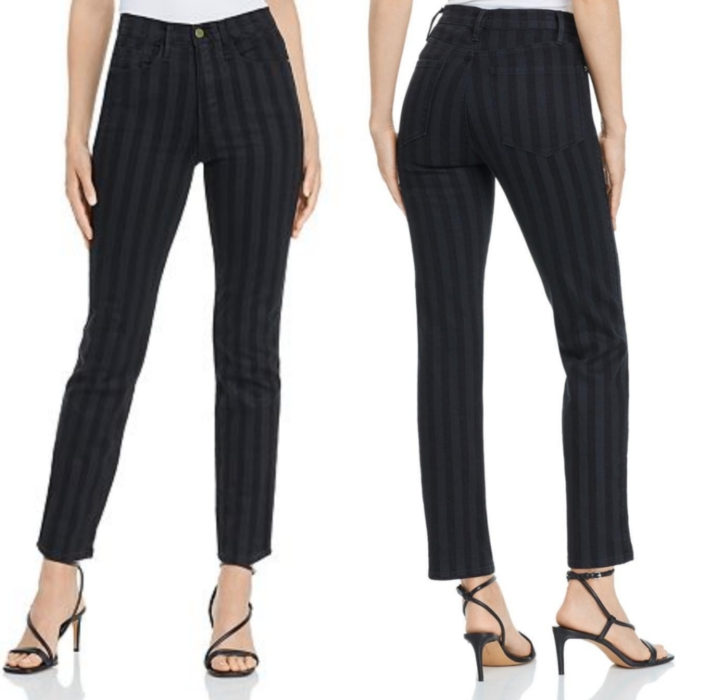 Frame Le Sylvie Slender Straight Striped Jeans 24